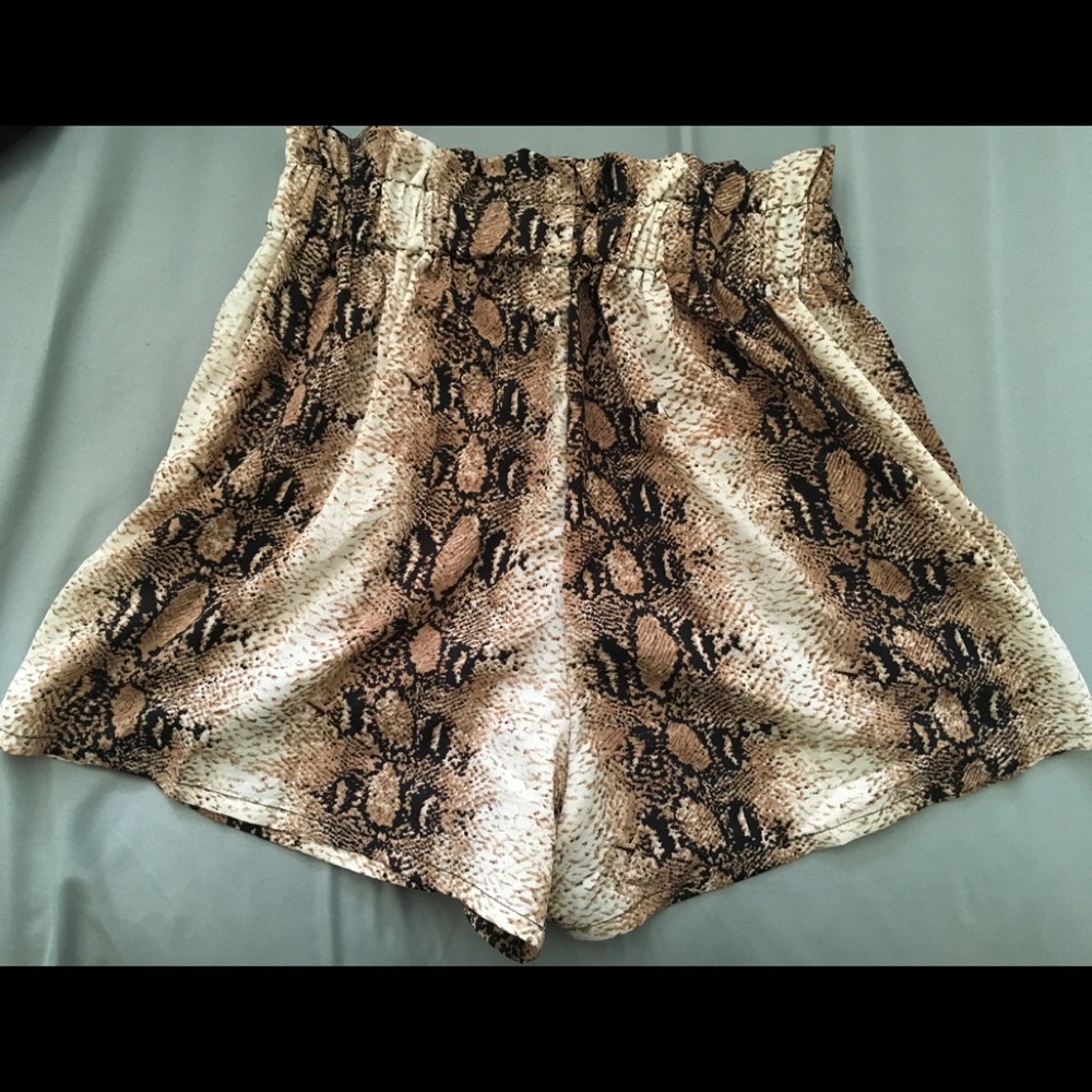 Snakeskin Print Shorts
